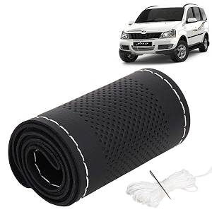 KINGSWAY PU Leatherite Car Steering Cover Sewable