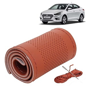 KINGSWAY PU Leatherite Car Steering Cover Sewable
