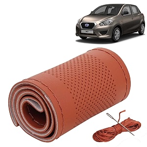 KINGSWAY PU Leatherite Car Steering Cover Sewable