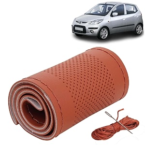 KINGSWAY PU Leatherite Car Steering Cover Sewable