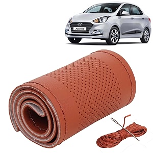 KINGSWAY PU Leatherite Car Steering Cover Sewable