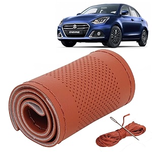 KINGSWAY PU Leatherite Car Steering Cover Sewable