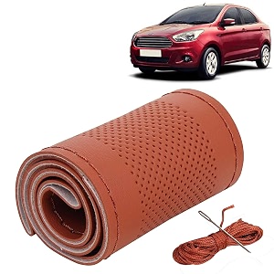 KINGSWAY PU Leatherite Car Steering Cover Sewable