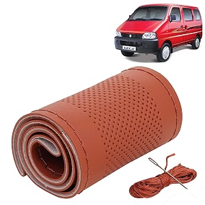 KINGSWAY PU Leatherite Car Steering Cover Sewable