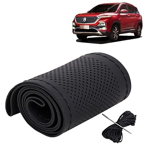 KINGSWAY PU Leatherite Car Steering Cover Sewable