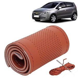 KINGSWAY PU Leatherite Car Steering Cover Sewable