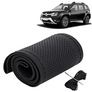 KINGSWAY PU Leatherite Car Steering Cover Sewable