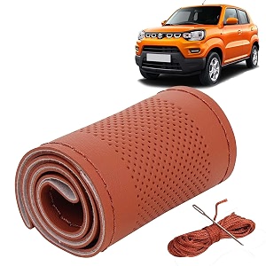 KINGSWAY PU Leatherite Car Steering Cover Sewable