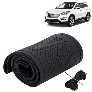KINGSWAY PU Leatherite Car Steering Cover Sewable