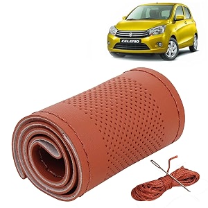 KINGSWAY PU Leatherite Car Steering Cover Sewable