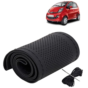 KINGSWAY PU Leatherite Car Steering Cover Sewable
