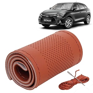KINGSWAY PU Leatherite Car Steering Cover Sewable