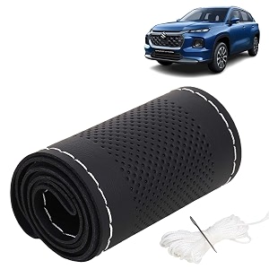 KINGSWAY PU Leatherite Car Steering Cover Sewable