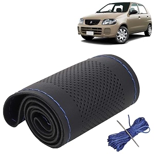 KINGSWAY PU Leatherite Car Steering Cover Sewable