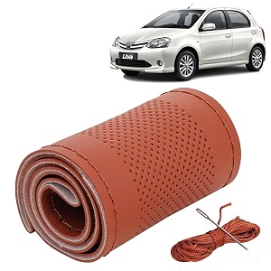 KINGSWAY PU Leatherite Car Steering Cover Sewable