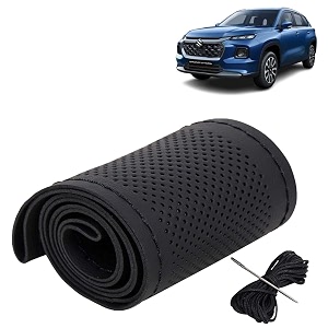 KINGSWAY PU Leatherite Car Steering Cover Sewable