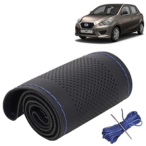 KINGSWAY PU Leatherite Car Steering Cover Sewable