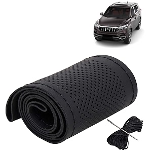KINGSWAY PU Leatherite Car Steering Cover Sewable