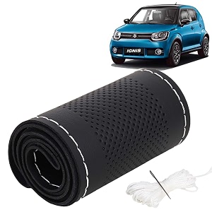 KINGSWAY PU Leatherite Car Steering Cover Sewable