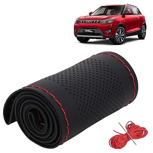 KINGSWAY PU Leatherite Car Steering Cover Sewable