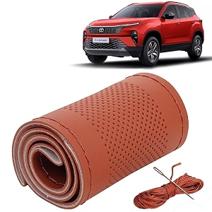 KINGSWAY PU Leatherite Car Steering Cover Sewable