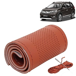 KINGSWAY PU Leatherite Car Steering Cover Sewable