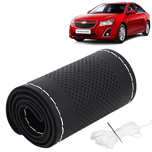 KINGSWAY PU Leatherite Car Steering Cover Sewable