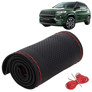 KINGSWAY PU Leatherite Car Steering Cover Sewable