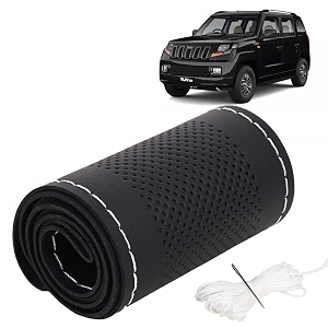 KINGSWAY PU Leatherite Car Steering Cover Sewable