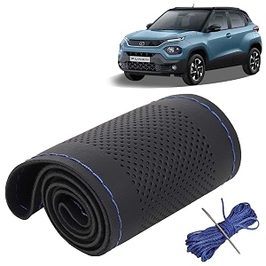 KINGSWAY PU Leatherite Car Steering Cover Sewable