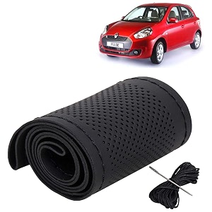 KINGSWAY PU Leatherite Car Steering Cover Sewable