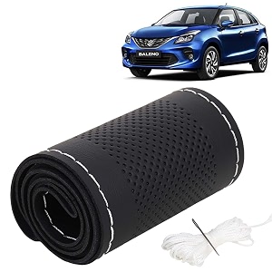 KINGSWAY PU Leatherite Car Steering Cover Sewable