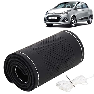 KINGSWAY PU Leatherite Car Steering Cover Sewable