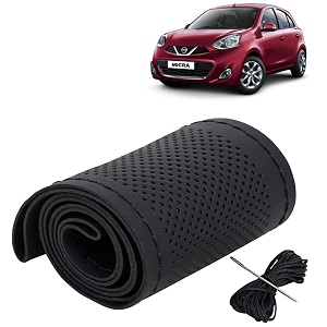 KINGSWAY PU Leatherite Car Steering Cover Sewable