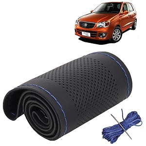 KINGSWAY PU Leatherite Car Steering Cover Sewable