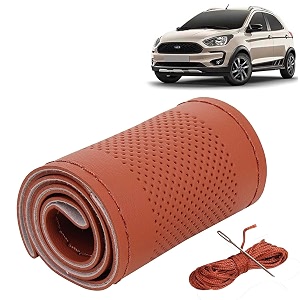 KINGSWAY PU Leatherite Car Steering Cover Sewable