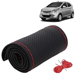 KINGSWAY PU Leatherite Car Steering Cover Sewable