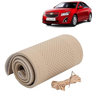 KINGSWAY PU Leatherite Car Steering Cover Sewable
