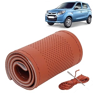 KINGSWAY PU Leatherite Car Steering Cover Sewable