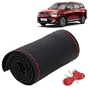 KINGSWAY PU Leatherite Car Steering Cover Sewable