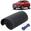 KINGSWAY PU Leatherite Car Steering Cover Sewable