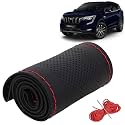 KINGSWAY PU Leatherite Car Steering Cover Sewable