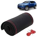 KINGSWAY PU Leatherite Car Steering Cover Sewable