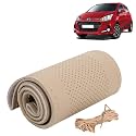 KINGSWAY PU Leatherite Car Steering Cover Sewable