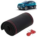 KINGSWAY PU Leatherite Car Steering Cover Sewable