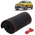KINGSWAY PU Leatherite Car Steering Cover Sewable
