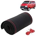 KINGSWAY PU Leatherite Car Steering Cover Sewable
