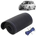 KINGSWAY PU Leatherite Car Steering Cover Sewable