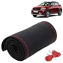 KINGSWAY PU Leatherite Car Steering Cover Sewable