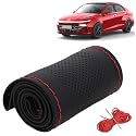 KINGSWAY PU Leatherite Car Steering Cover Sewable